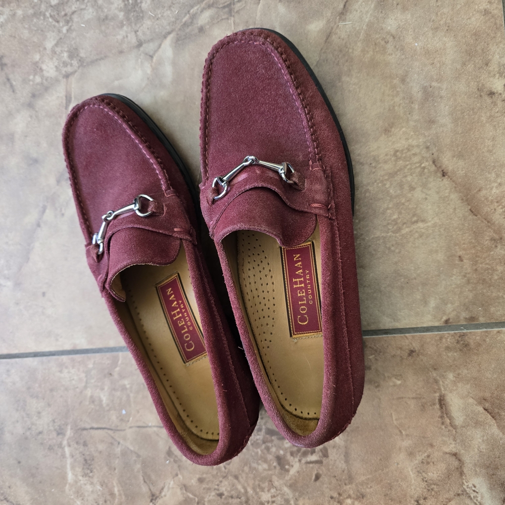 Cole Haan Burgundy Suede Loafers